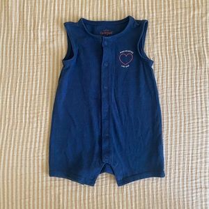 Cat & Jack Romper Baby Boy Navy Blue Summer Clothes • 3-6 Months • Sleeveless
